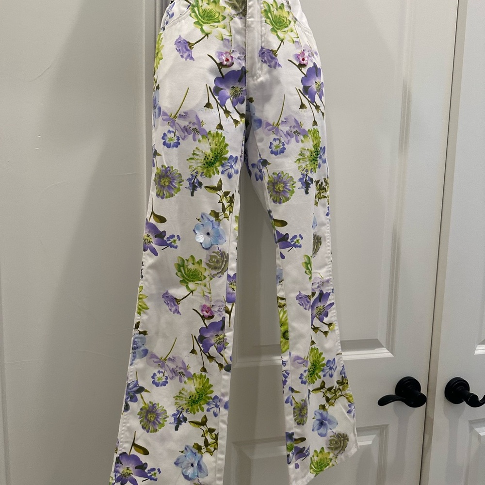 Fifi Floral High-Rise Straight Leg Pants Size 1/2